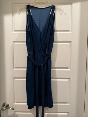 WHBM Sleeveless Faux-Wrap Dress, Size M